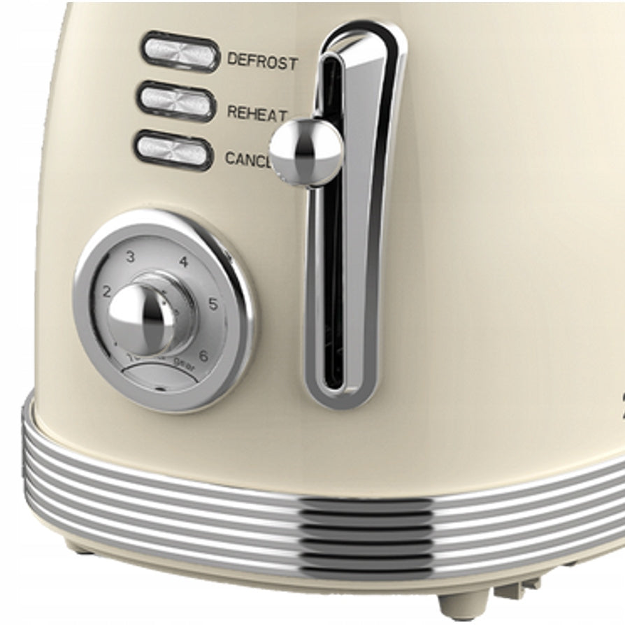 RETRO CHROME TOASTER 2 TOAST, 6 LEVELS, BEIGE 850W Power rating 850 W