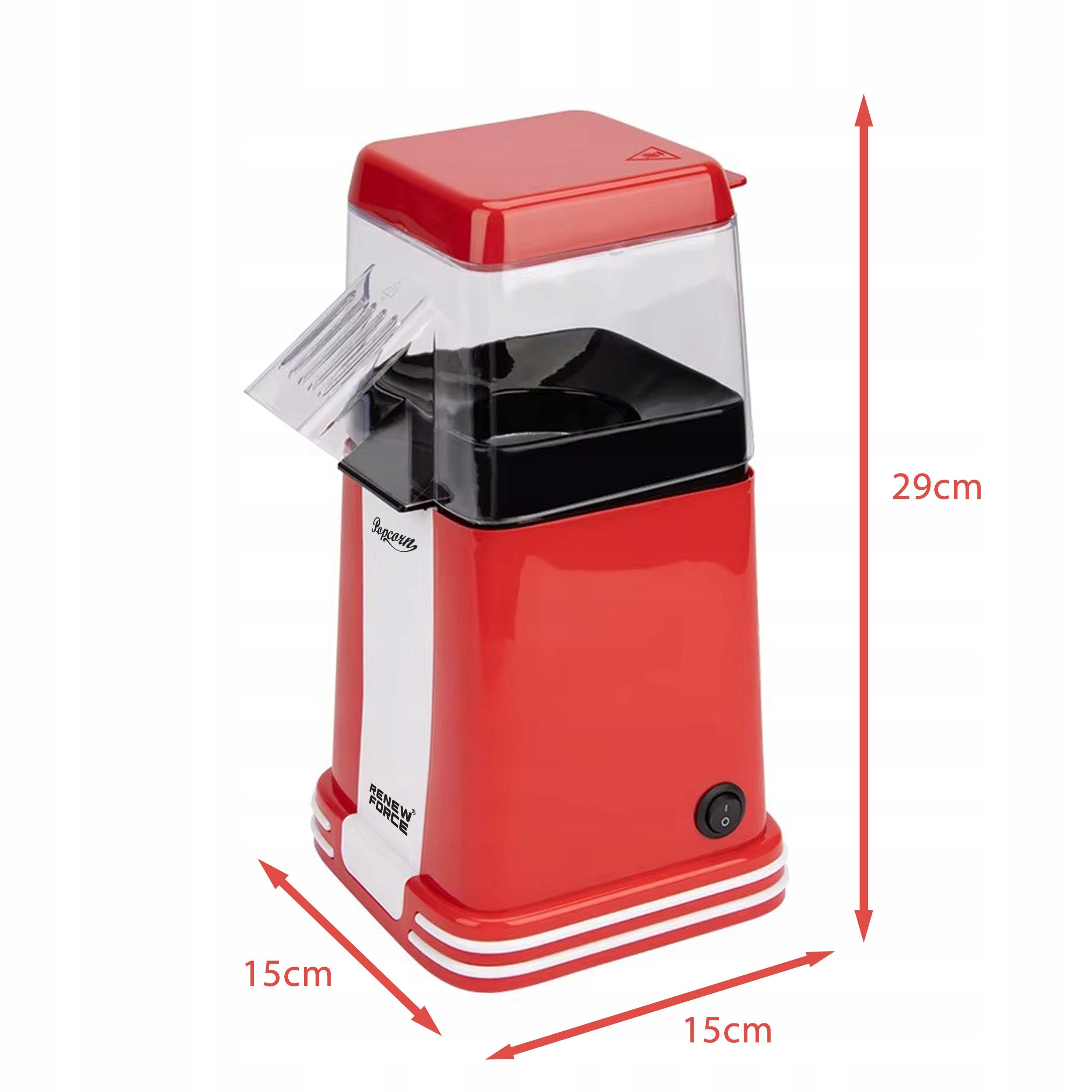 RETRO POPCORN MACHINE HOMEMADE DEVICE FAT FREE MACHINE 1200W Manufacturer code NA WIECZÓR TECHNOLOGIA HOT AIR NAJWIĘKSZA XXL