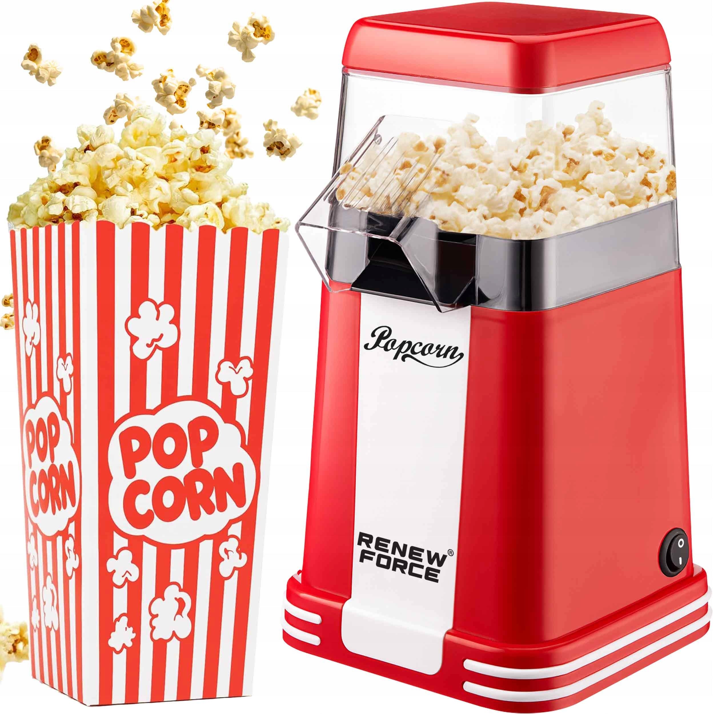 RETRO POPCORN MACHINE HOMEMADE DEVICE FAT FREE MACHINE 1200W