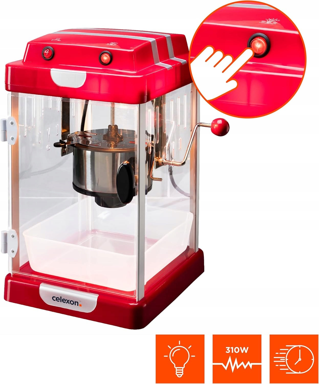 RETRO POPCORN MACHINE STAINLESS STEEL STIRRER ANTI-STICK COATING Manufacturer code 5904059083333