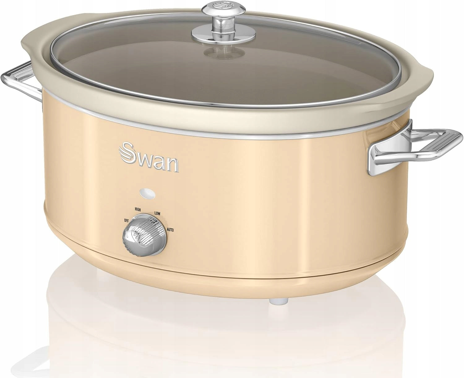 RETRO SLOW COOKER REMOVABLE CONTAINER 6,5L WITHOUT PFOA AND PTFE 3 TEMPERATURE BEIGE
