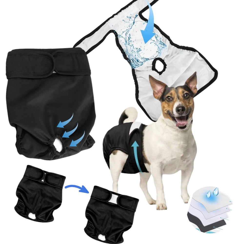 REUSABLE PANTIES FOR CAT DOG ON LIQUID RUJE DIAPERS XL