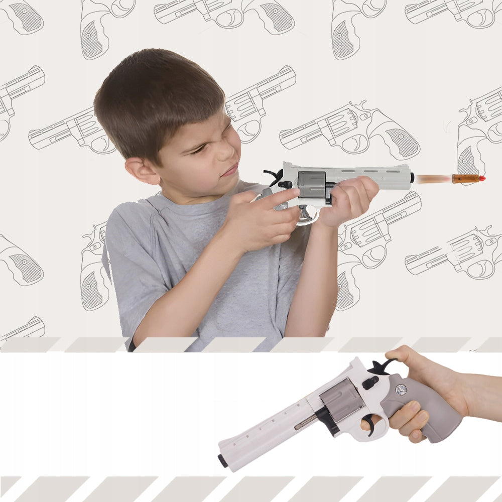 REVOLVER TOY GUN FOR SOFT BULLETS FOR KIDS GIFTS 28CM Manufacturer code Rewolwer z miękkim pociskiem