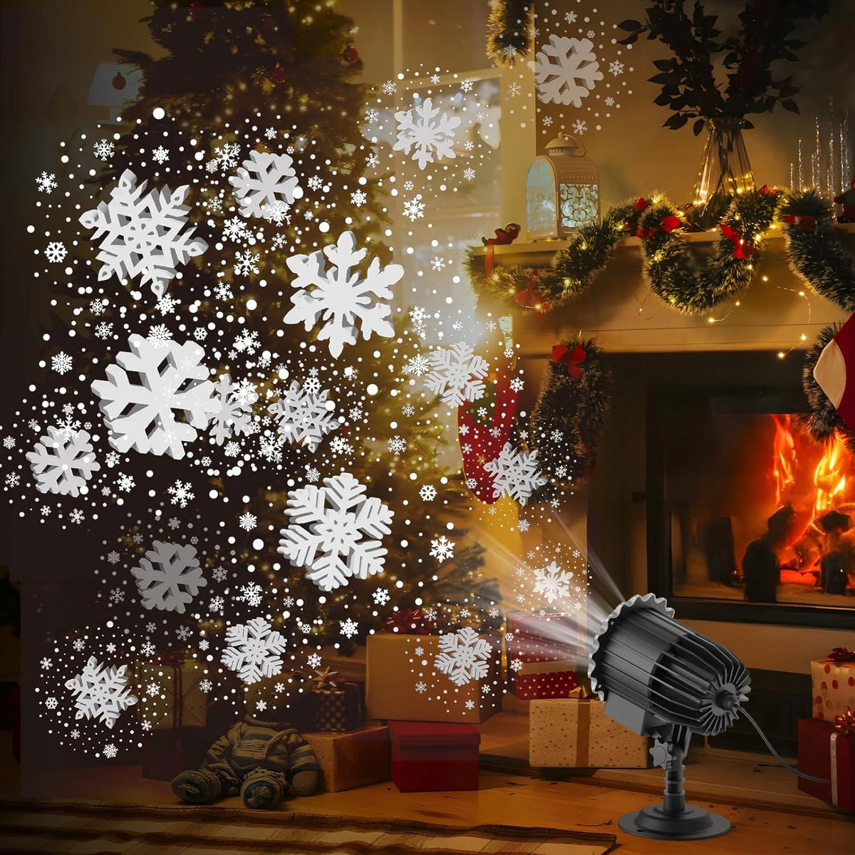 RGB LED Christmas Laser Projector, Snowflake Patterns, Home Throw Brand no brand