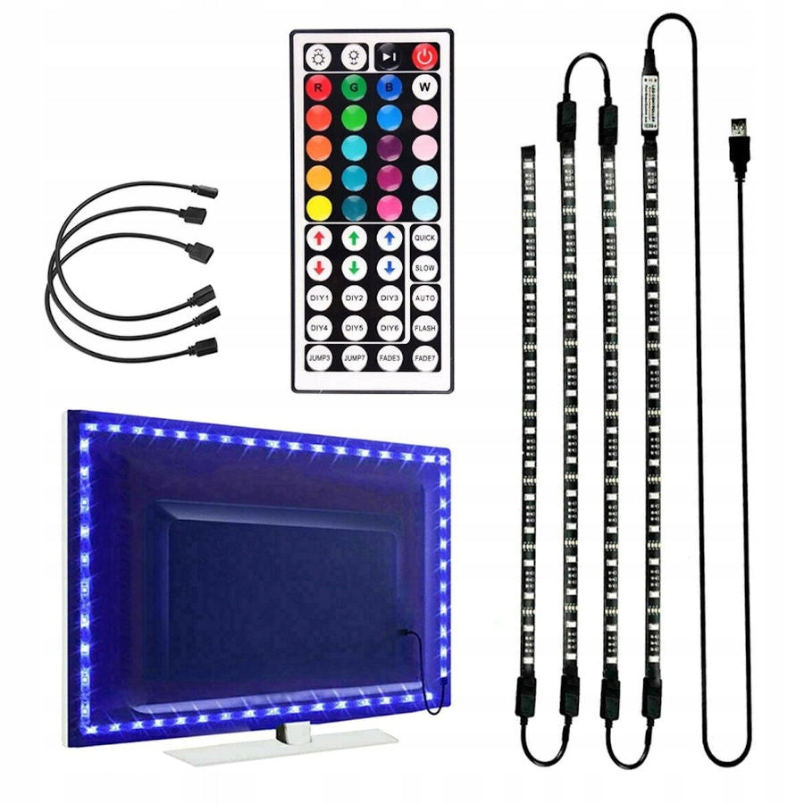 RGB LED strip USB backlight TV 4x0,5m remote control