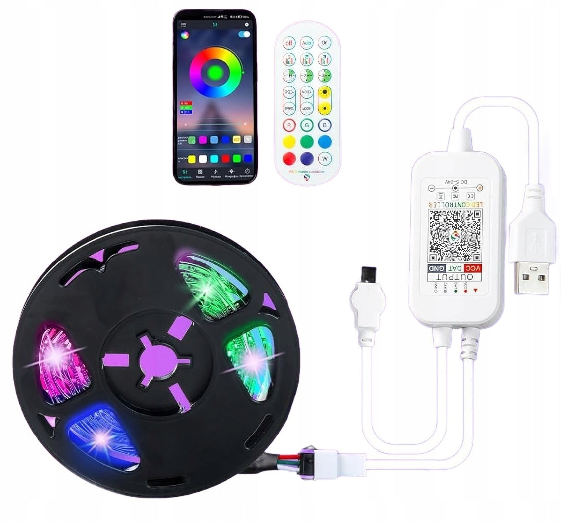 RGB LED strip light strip 5m for TV 65 to 85 inches with app and remote control