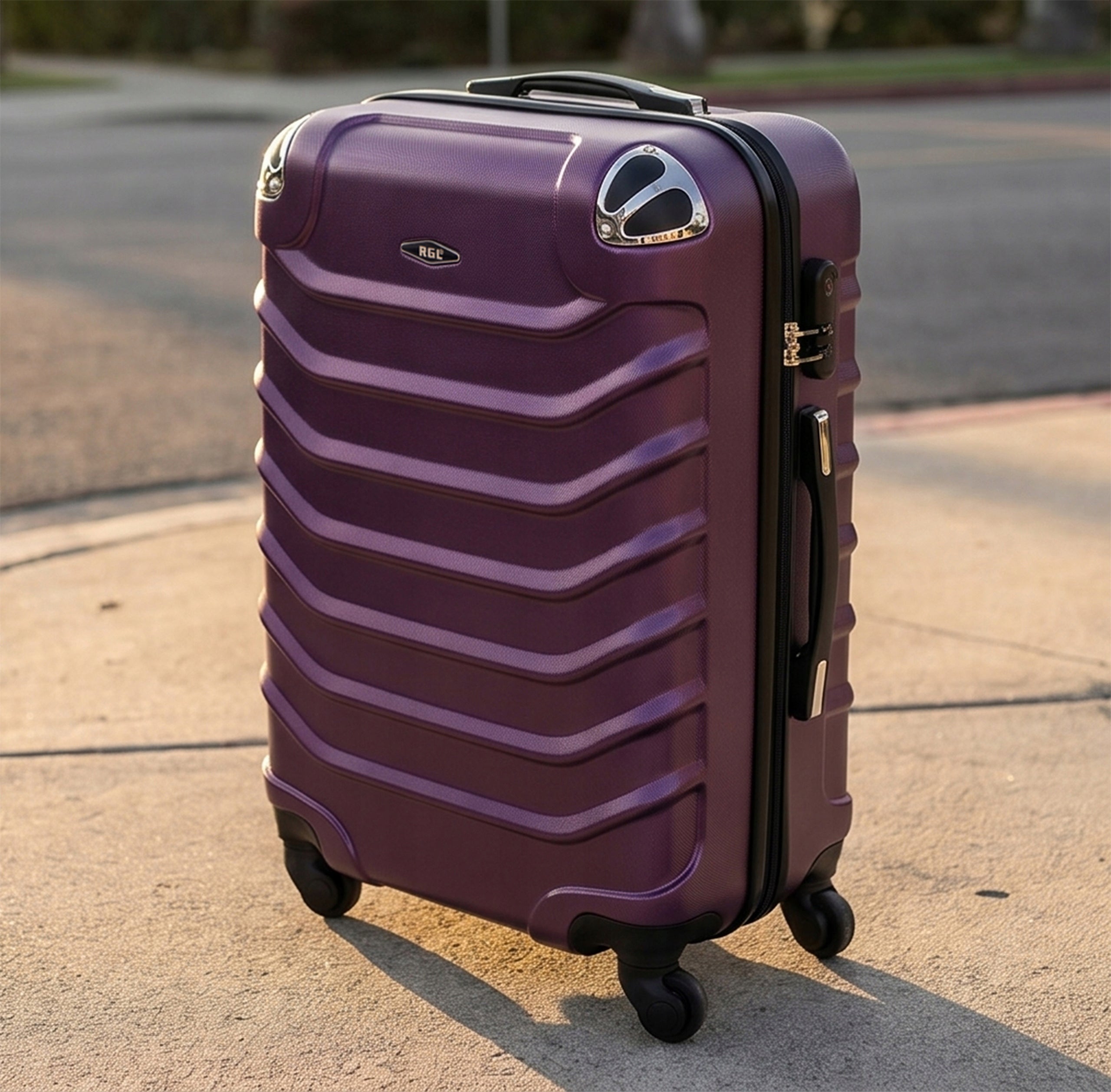 RGL MEDIUM SUITCASE 730 XL TRAVEL BAG 4 WHEELS COMBINATION LOCK ABS Brand RGL