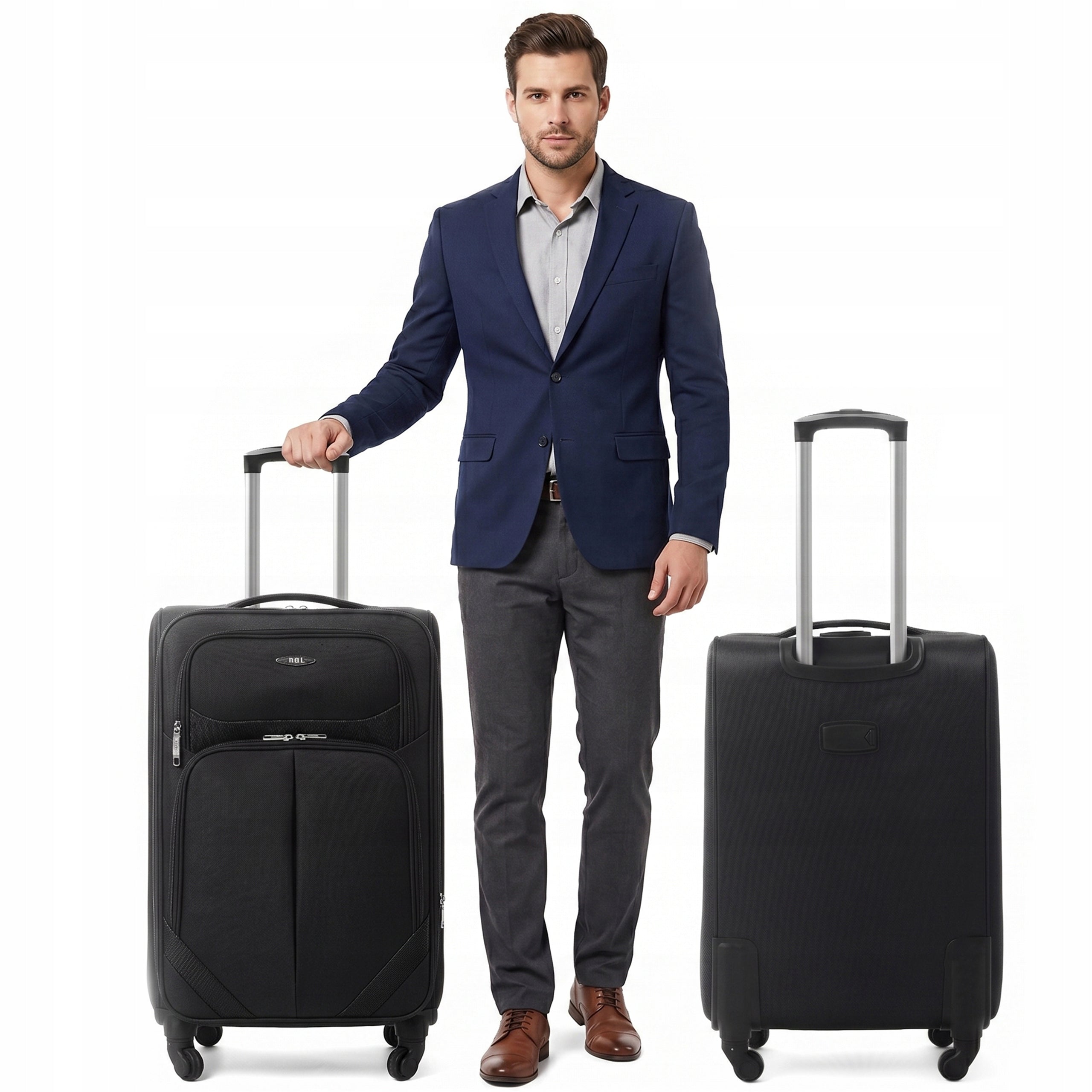 RGL MEDIUM TRAVEL SUITCASE SOFT MATERIAL XL 4 WHEELS LUGGAGE CIPHER
