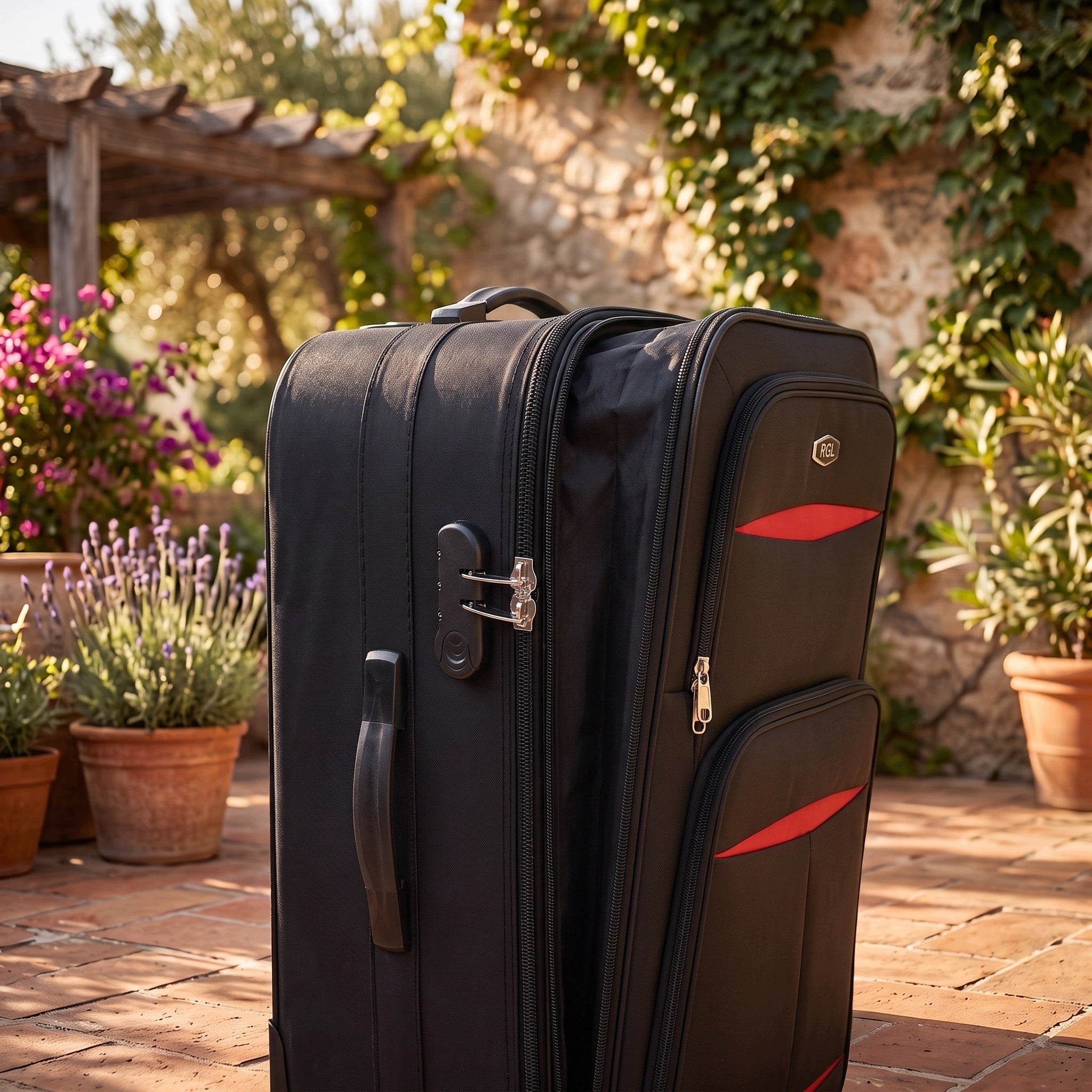RGL MEDIUM TRAVEL SUITCASE XL FABRIC SOFT ON 4 WHEELS Brand RGL