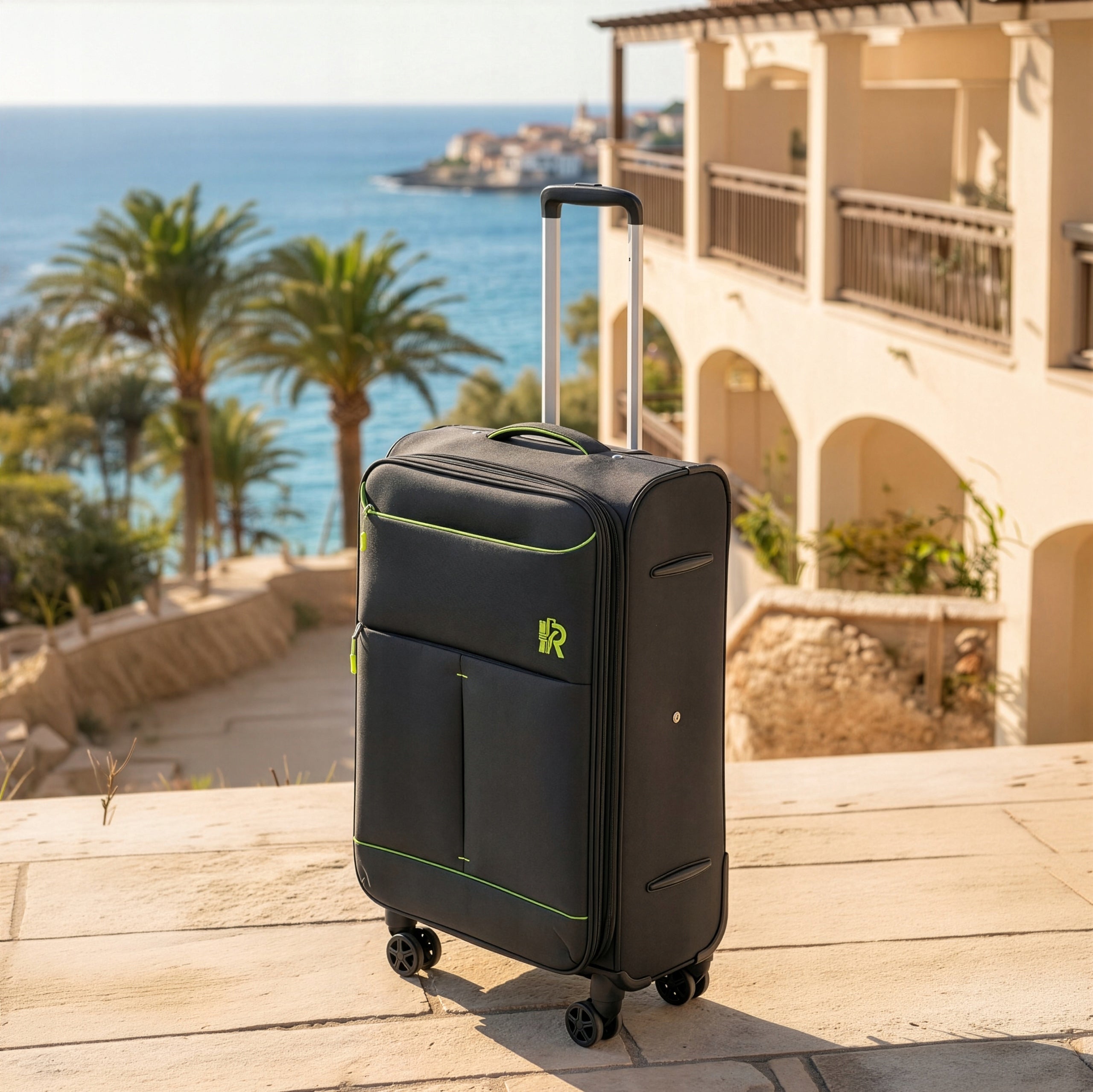 RGL S-040 XXL LARGE SUITCASE TRAVEL LUGGAGE MATERIAL BAG 4 WHEELS CIPHER Brand RGL