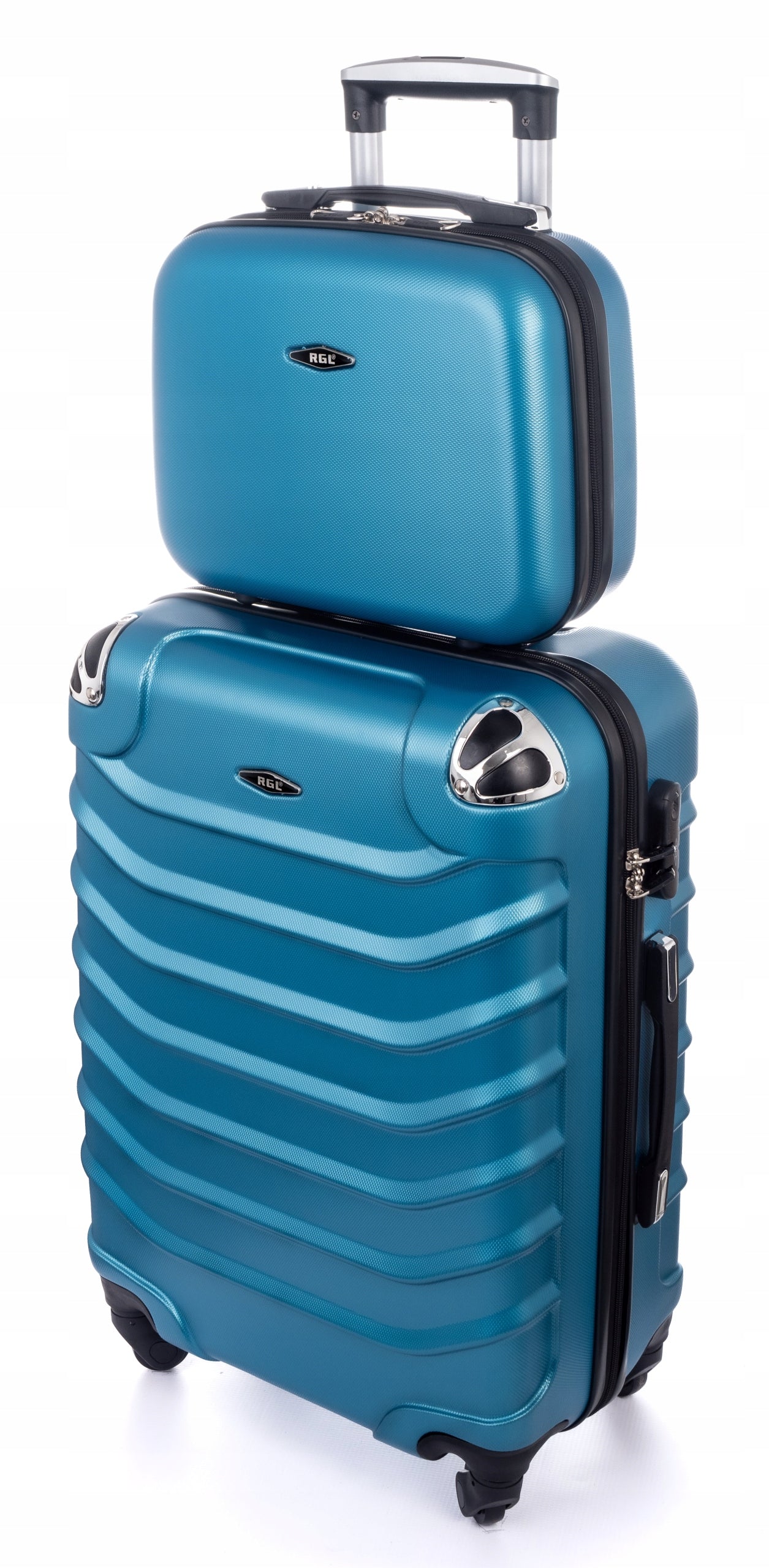 RGL Set of 2in1 Small Cabin Suitcase L + CHEST COSMETIC BAG Luggage Bag Manufacturer code 730 L Mała walizka + kuferek