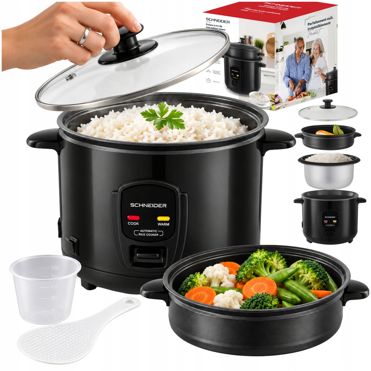 RICE COOKER POT FOR COOKING RICE VEGETABLES 1,8L 700W STEAMER RICE COOKER SUSHI