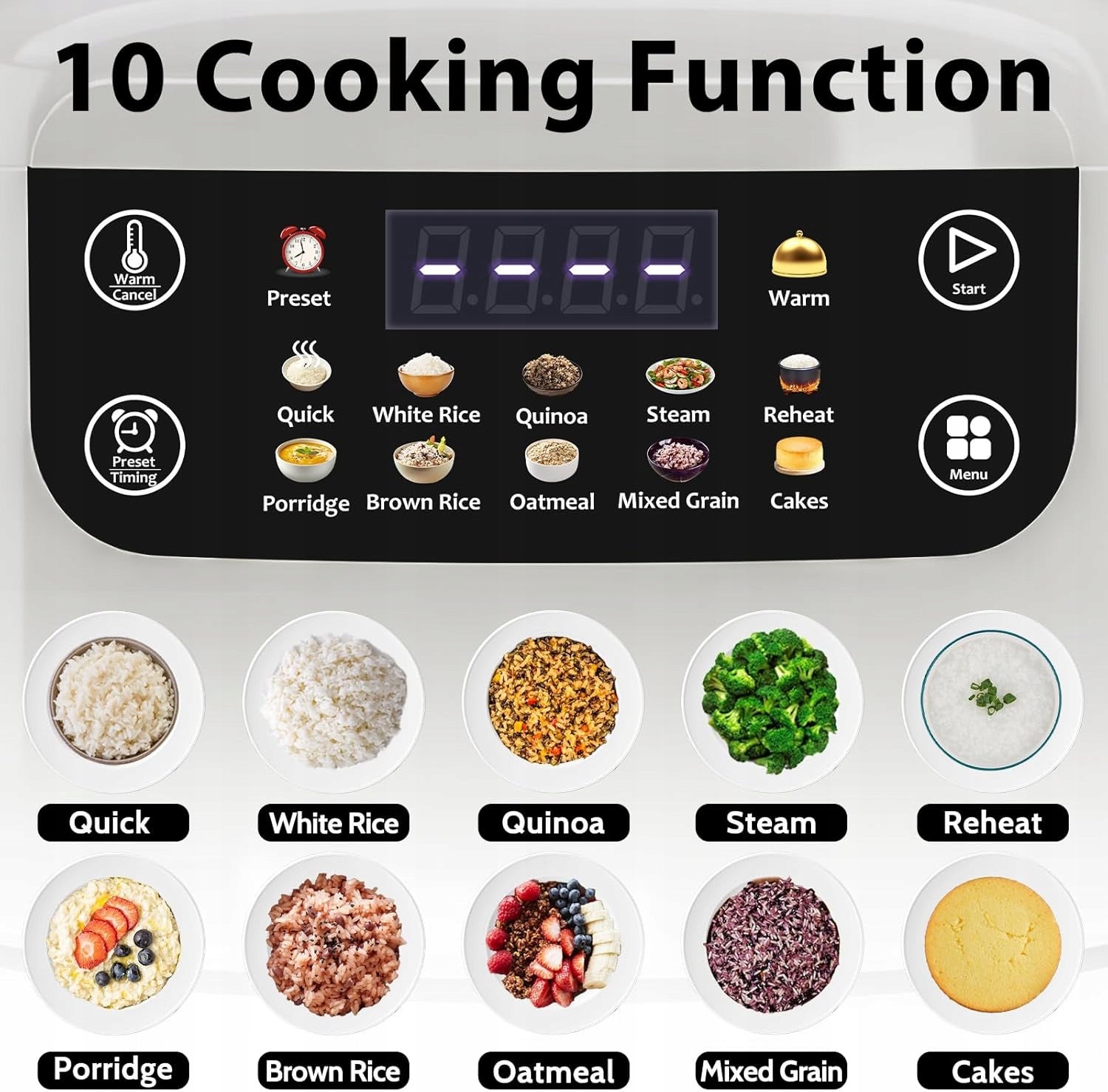 RICE COOKER STEAMER 10 PROGRAMS 2L Manufacturer code 0755334897795