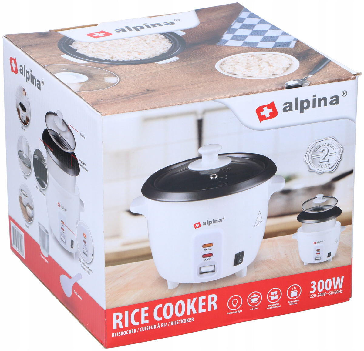 RICE COOKER - steaming pot for rice - capacity 600 ml 300 W- ALPINA