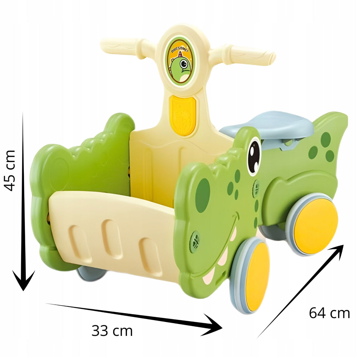 RIDE-ON CAR STABLE BALANCING EDUCATIONAL LEARNING CROCODILE BIKE 18m+ Manufacturer code Pchacz, koszyk