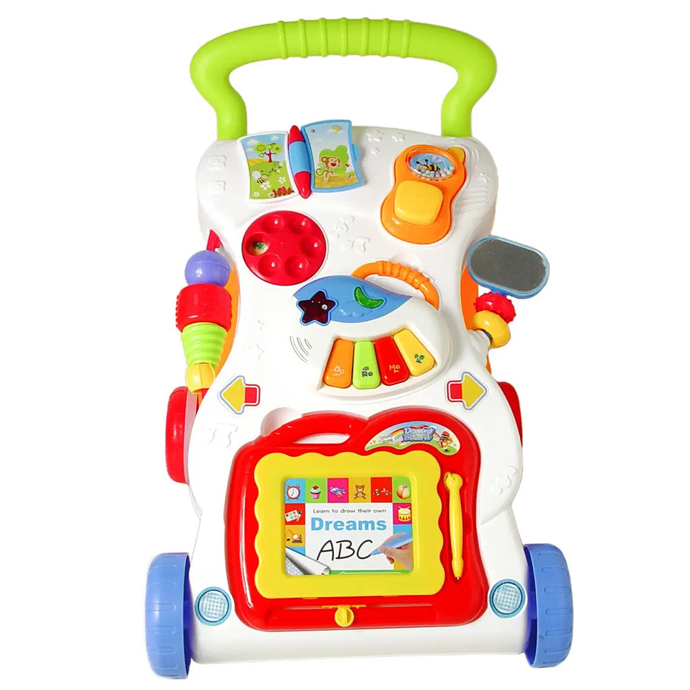 RIDE-ON PUSHER WALKER INTERACTIVE PIANO + BOARD MAGIC DRAWING BOARD GIFT Brand KinderSafe