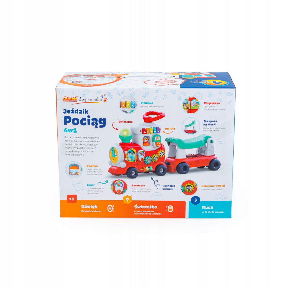 RIDER TRAIN 4IN1 RED DUMEL 10226 Manufacturer code DD 10226 POJAZD interaktywna ciuchcia pchacz