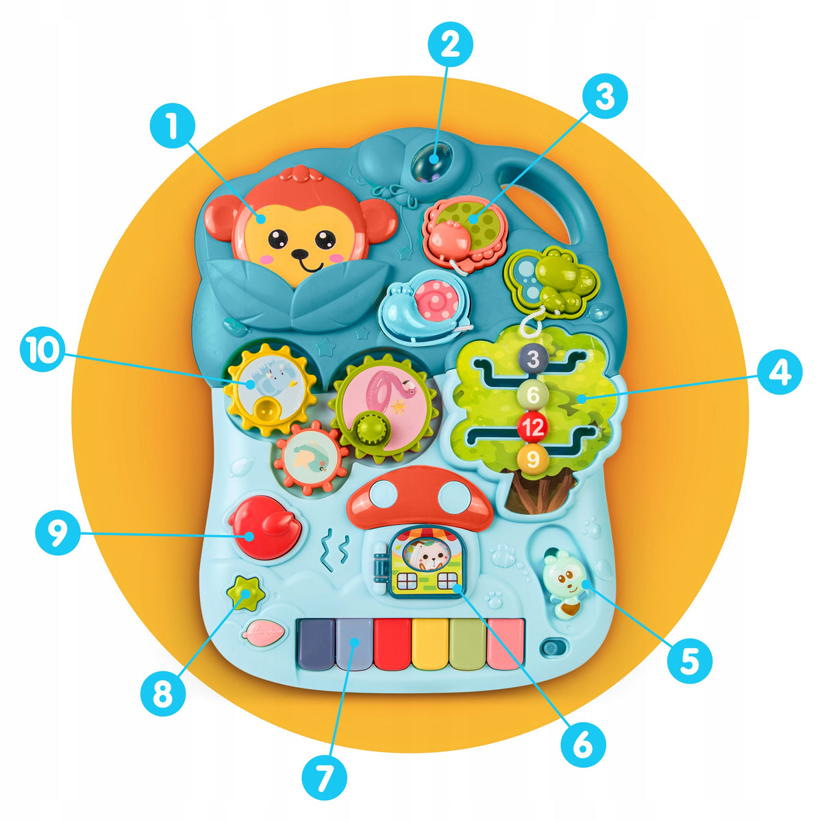 RIDER WALKER PUSHER INTERACTIVE TABLE EDUCATIONAL BOARD 5IN1 RICOKIDS Brand RicoKids