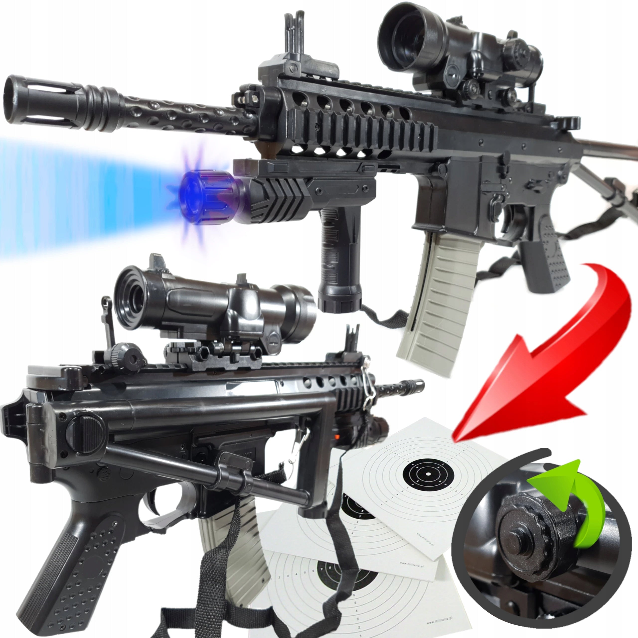 RIFLE HANGOVER PDW FOR BALLS 6mm METAL REPLICA ASG SUBCARBINE + 2 DISCS