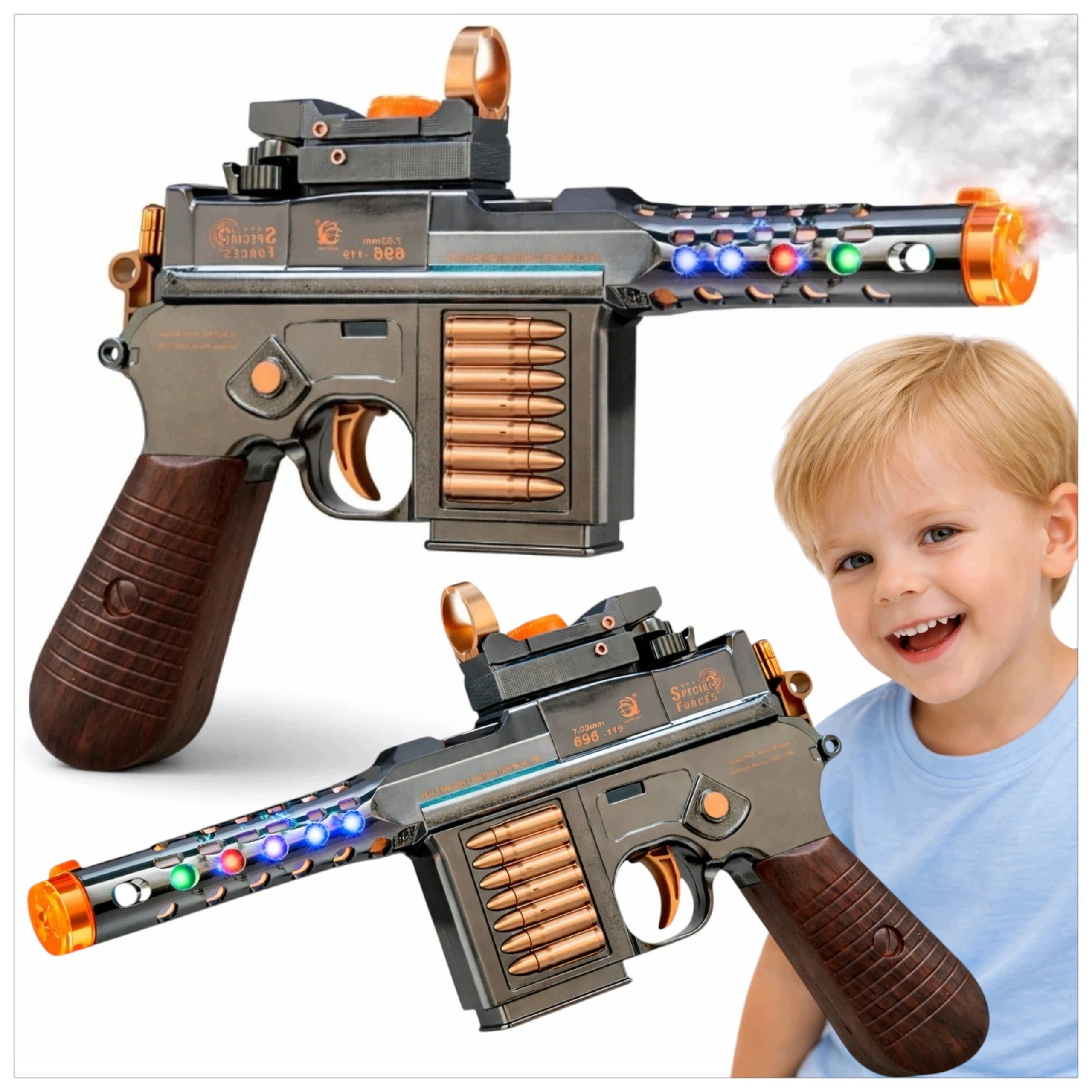 RIFLE SHOOTING STEAM GUN TOY EFFECTS SOUND LIGHT FOR CHILDREN