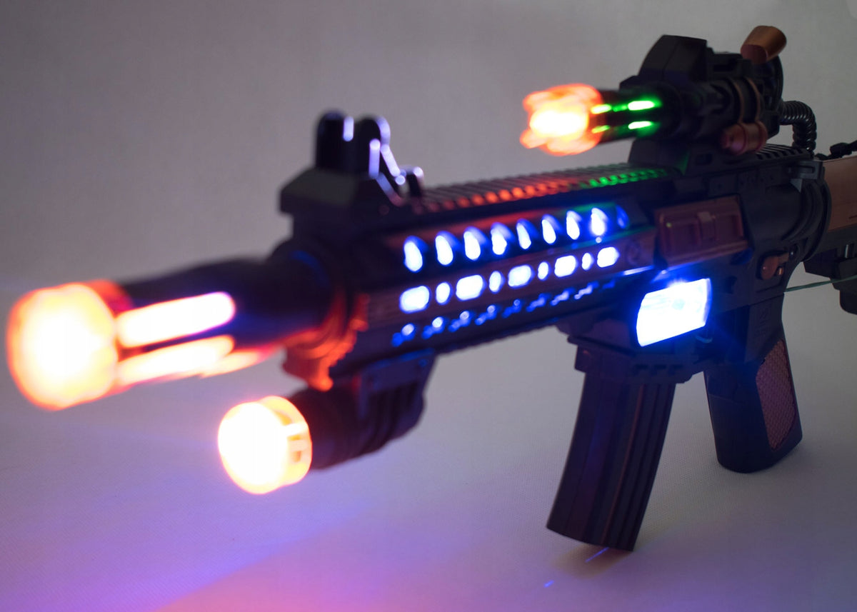 RIFLE TOY LIGHT SOUND BLACK AND GOLD Brand Ohzabawki