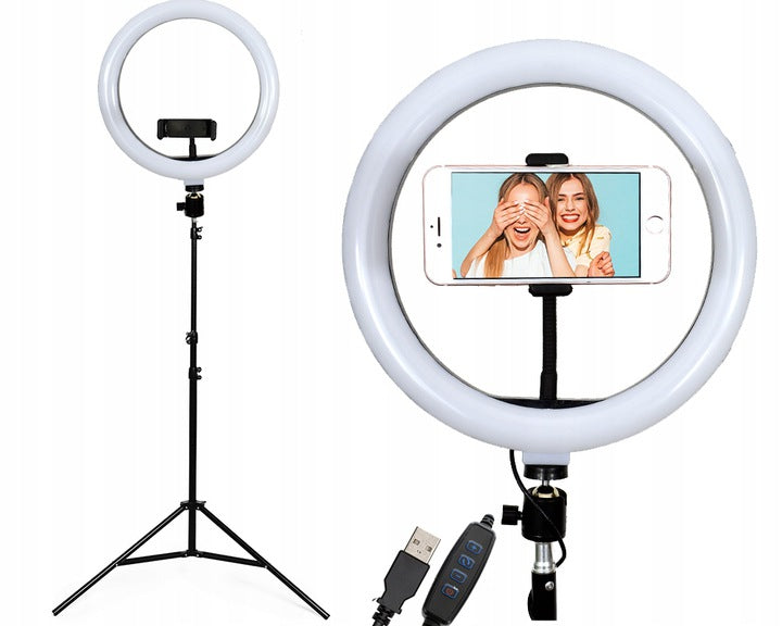 RING LAMP PHONE HOLDER TRIPOD RING LED SELFIE WITH TRIPOD Manufacturer code duża lampa wizaż makijaż selfie uchwyt film