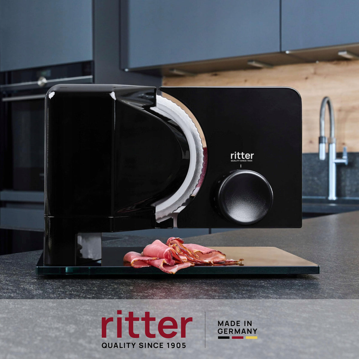 RITTER Sono 2 Electric Bread and Meat Slicer Metal Black Packaging status original