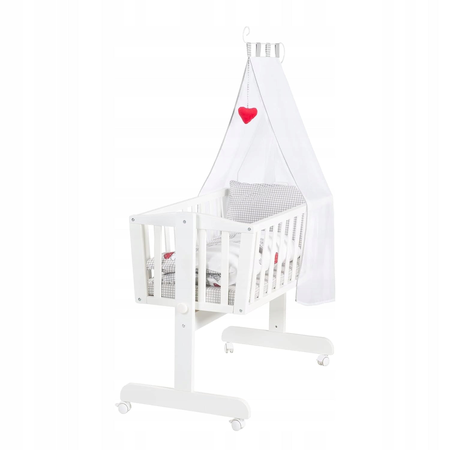 ROBA Traditional cradle with equipment and bedding 40 x 90 cm WHITE wood