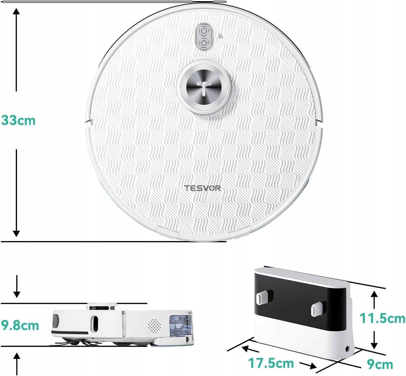 ROBOT CLEANING VACUUM CLEANER WIFI HEPA TESVOR S8 PRO SMART LASER MOP 8000Pa Brand Tesvor