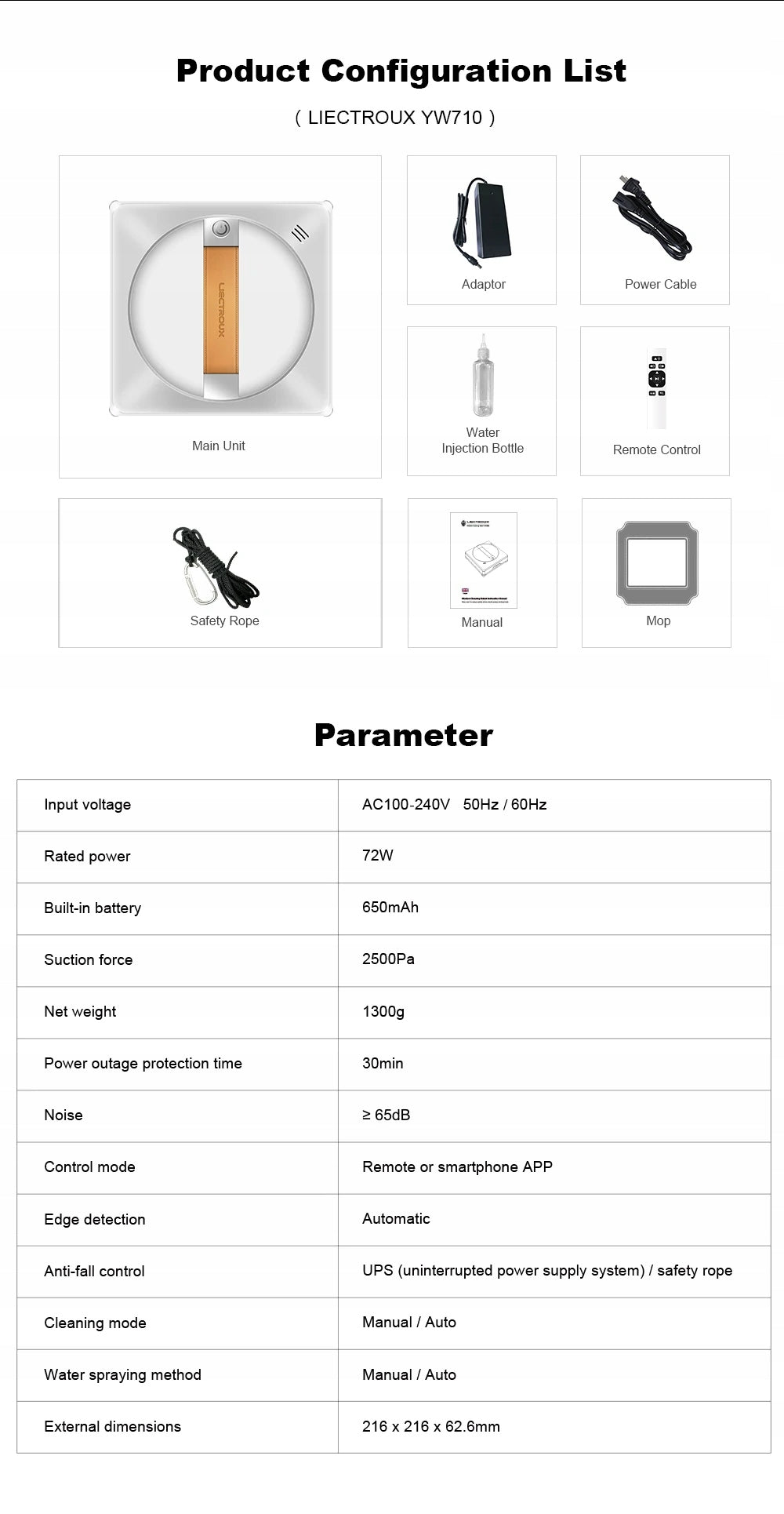 ROBOT DO MYCIA SZYB OKNA AUTOMATYCZNA MYJKA Z STEROWANIEM PRZEZ APLIKACJĘ Dominant color white