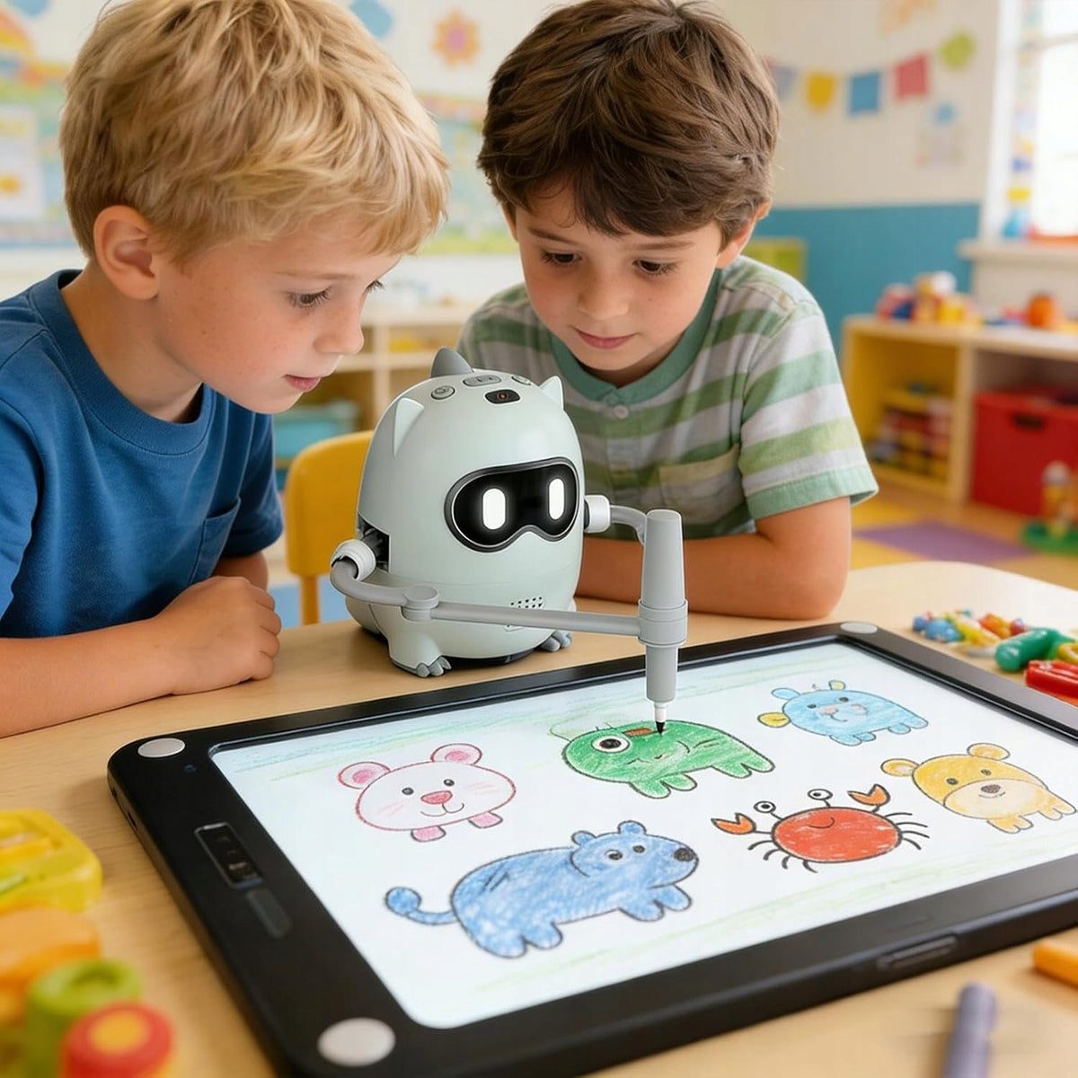 ROBOT DRAWING FOR CHILDREN EDUCATIONAL SET OF 100 CARDS for Children's Day Packaging status original