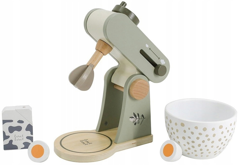 ROBOT FOOD MIXER WOODEN TOY FOR CHILDREN + ACCESSORIES LABEL LABEL Manufacturer code LLWT-27631
