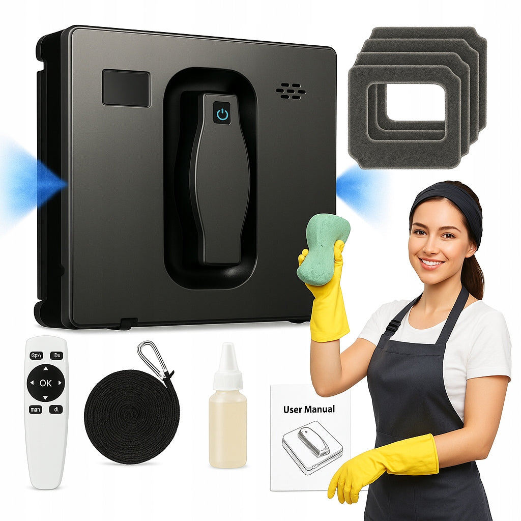 ROBOT FOR CLEANING WINDOWS AND FLOORS AUTOMATIC CLEANING OF WINDOWS AND SURFACES Manufacturer code Robot Do Okien Szyb Podłóg Duży Zestaw Myjący