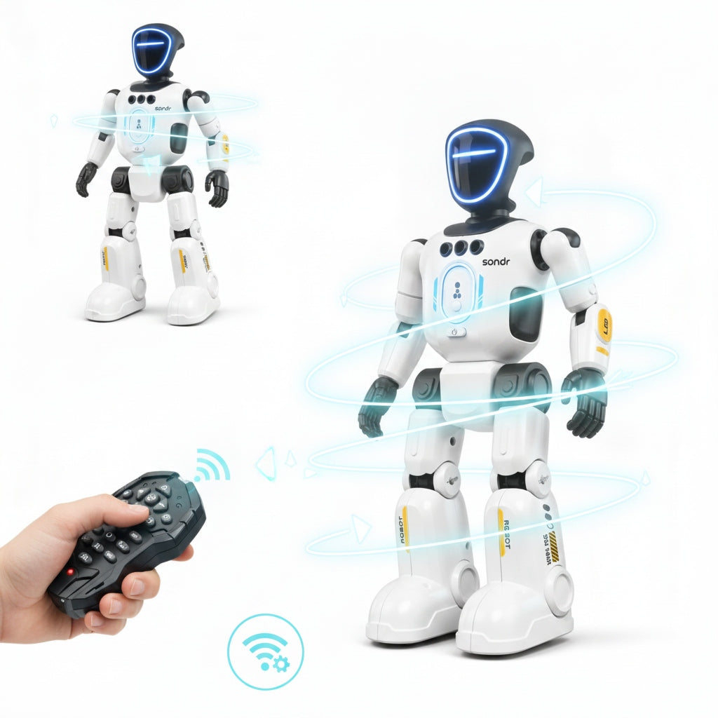 ROBOT INTERACTIVE HUMANOID AI FOR CHILDREN PROGRAMMABLE LED GESTURES Kind for programming and coding