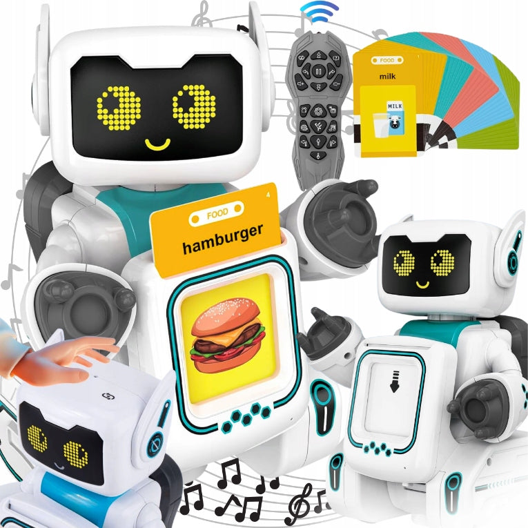 ROBOT INTERACTIVE REMOTE CONTROLLED EDUCATIONAL QUIZZES FLASH CARD DANCE 3+