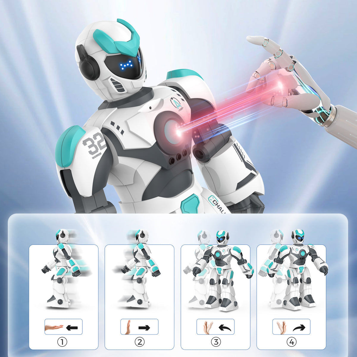 ROBOT LARGE INTERACTIVE REMOTE GESTURE PROGRAMMABLE LED VOICE CONTROL Kid's age 3+ years