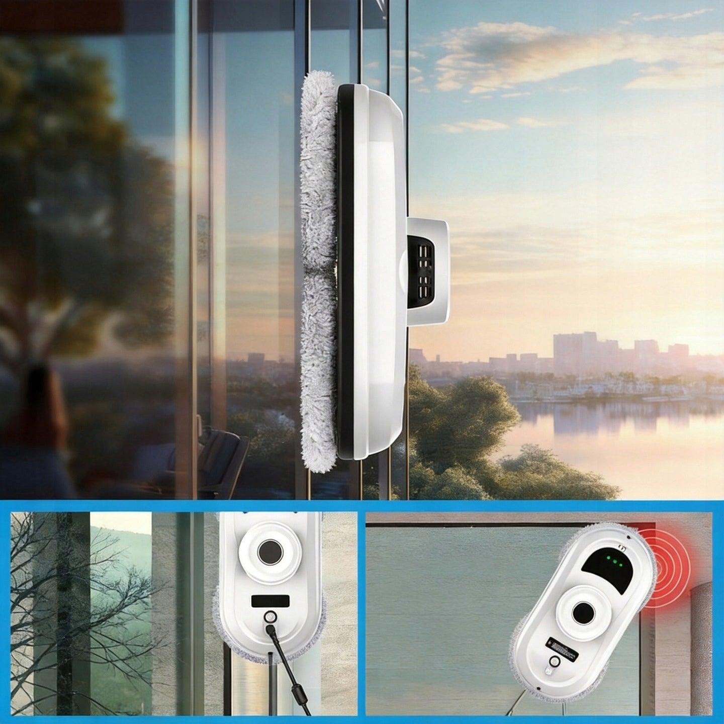 ROBOT WINDOW CLEANER MIRRORS AUTOMATIC WASHER + 10 MOPS SET XXL Manufacturer code Clean DELUXE Robot do mycia szyb okien