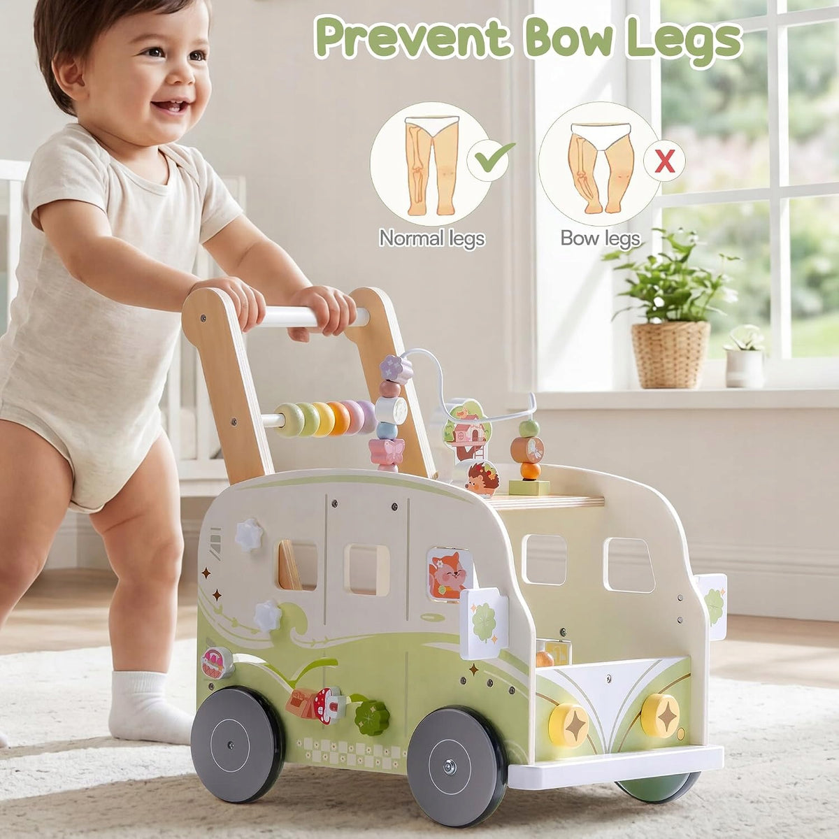ROBOTIME Jungle animals walker interactive wooden green 1-3 years Kid's age 12+ months