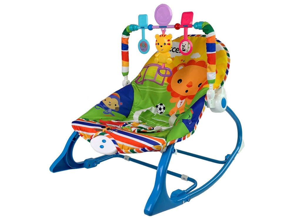 ROCKER CRADLE SEAT HIGH CHAIR 2IN1 MAKES A SOUND VIBRATION BLUE Packaging status original