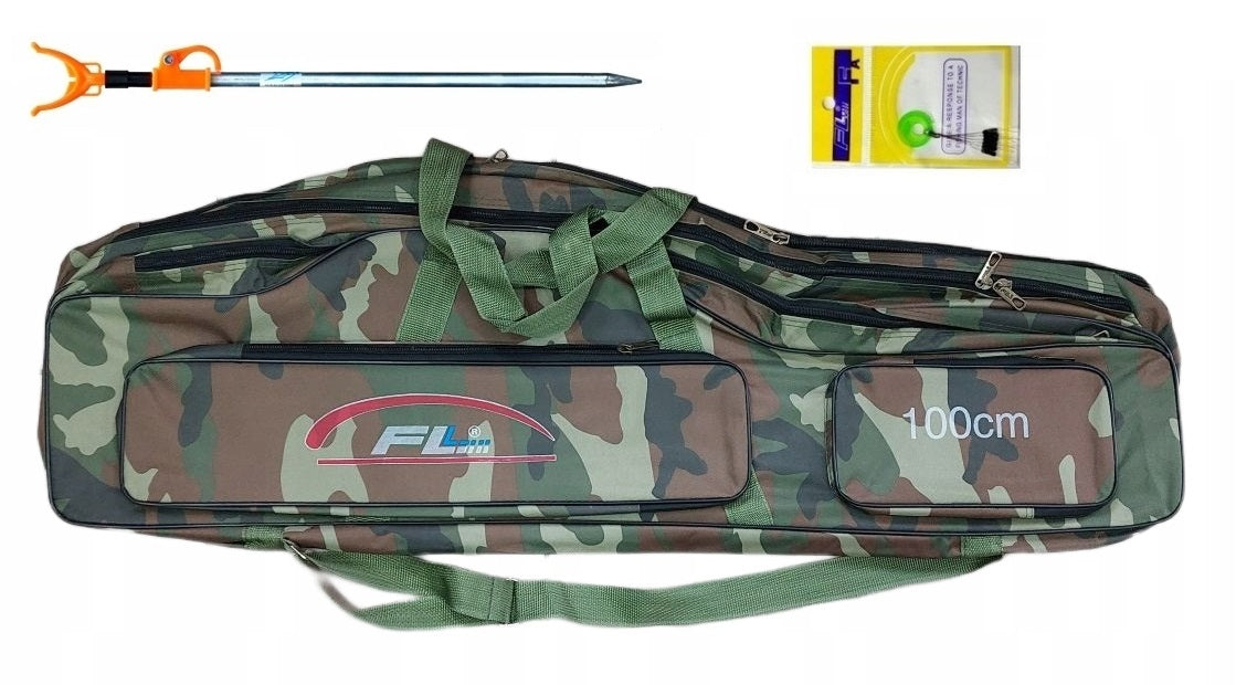 ROD COVER 100 CM THREE CAMO FL CHAMBERS + SUPPORTS + STOPWATCHES