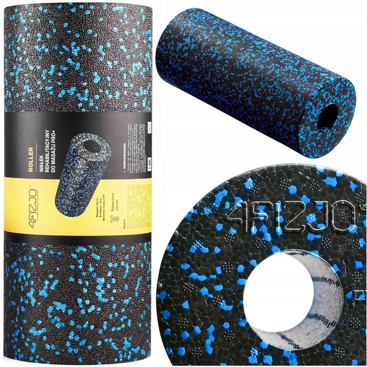 ROLLER FOR REHABILITATION MASSAGE EXERCISES SMOOTH FOAM EPP 33 CM