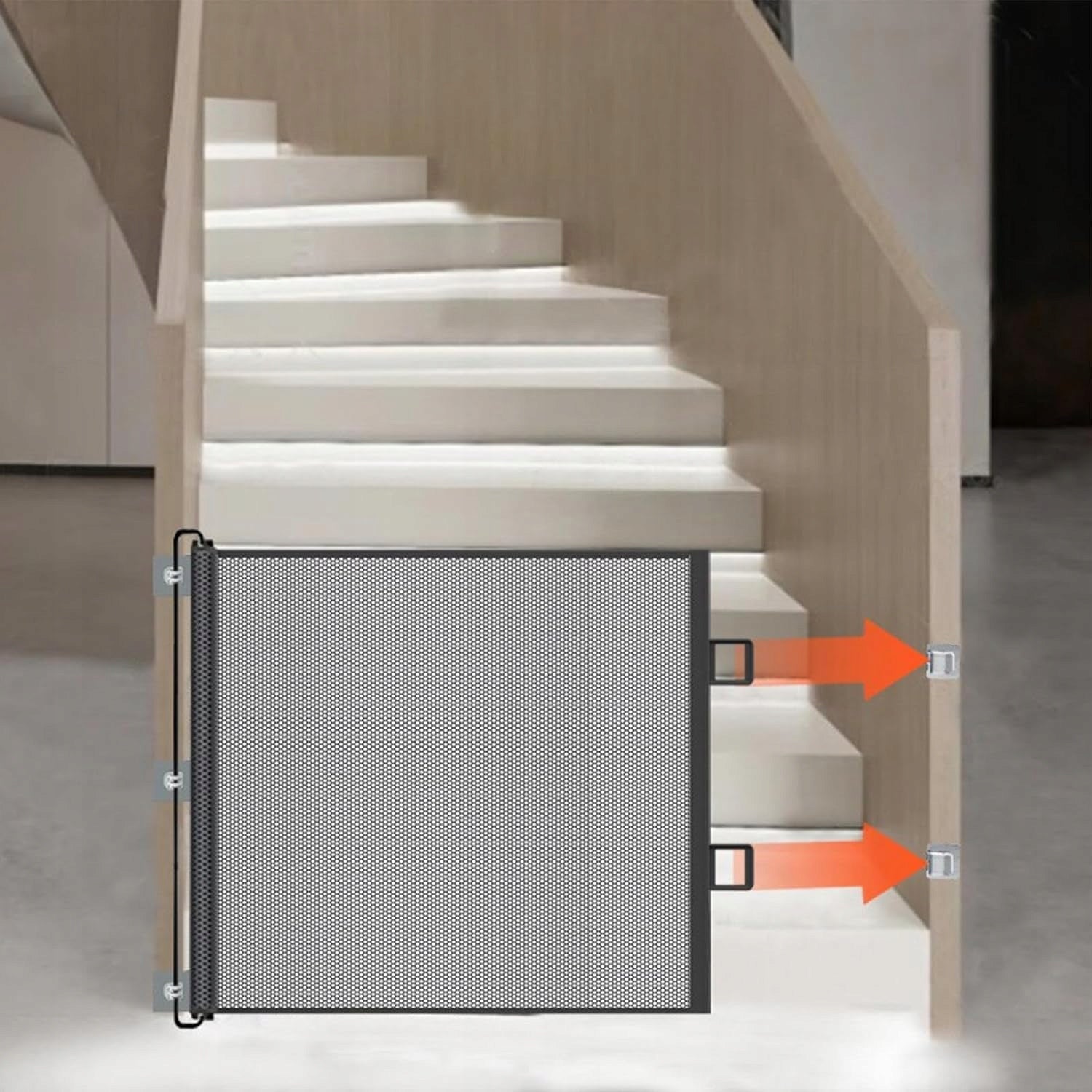 ROLLER SHUTTER BARRIER FOR STAIRS 130 CM BLACK ROLL-UP CHILD SAFETY Brand no brand
