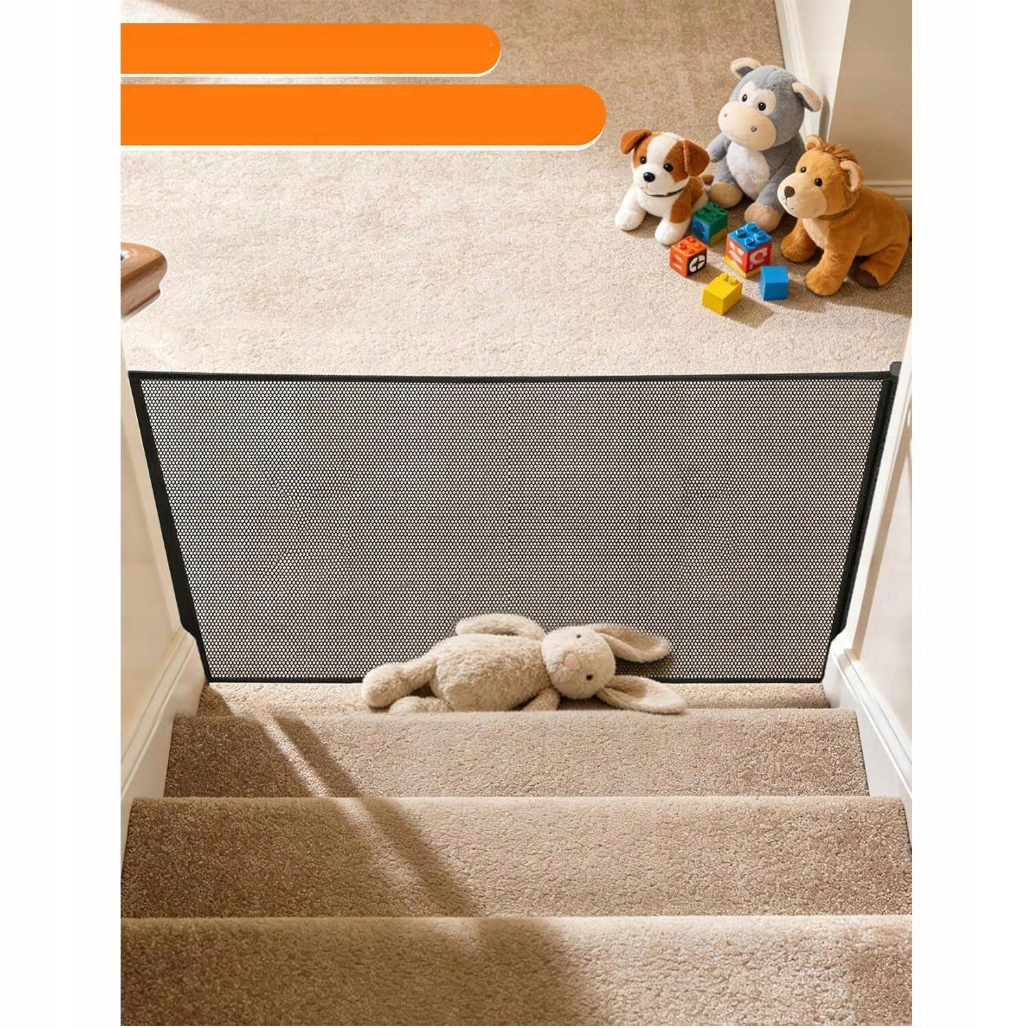 ROLLER SHUTTER BARRIER FOR STAIRS 130 CM BLACK ROLL-UP CHILD SAFETY Product weight with unit packaging 0.55 kg