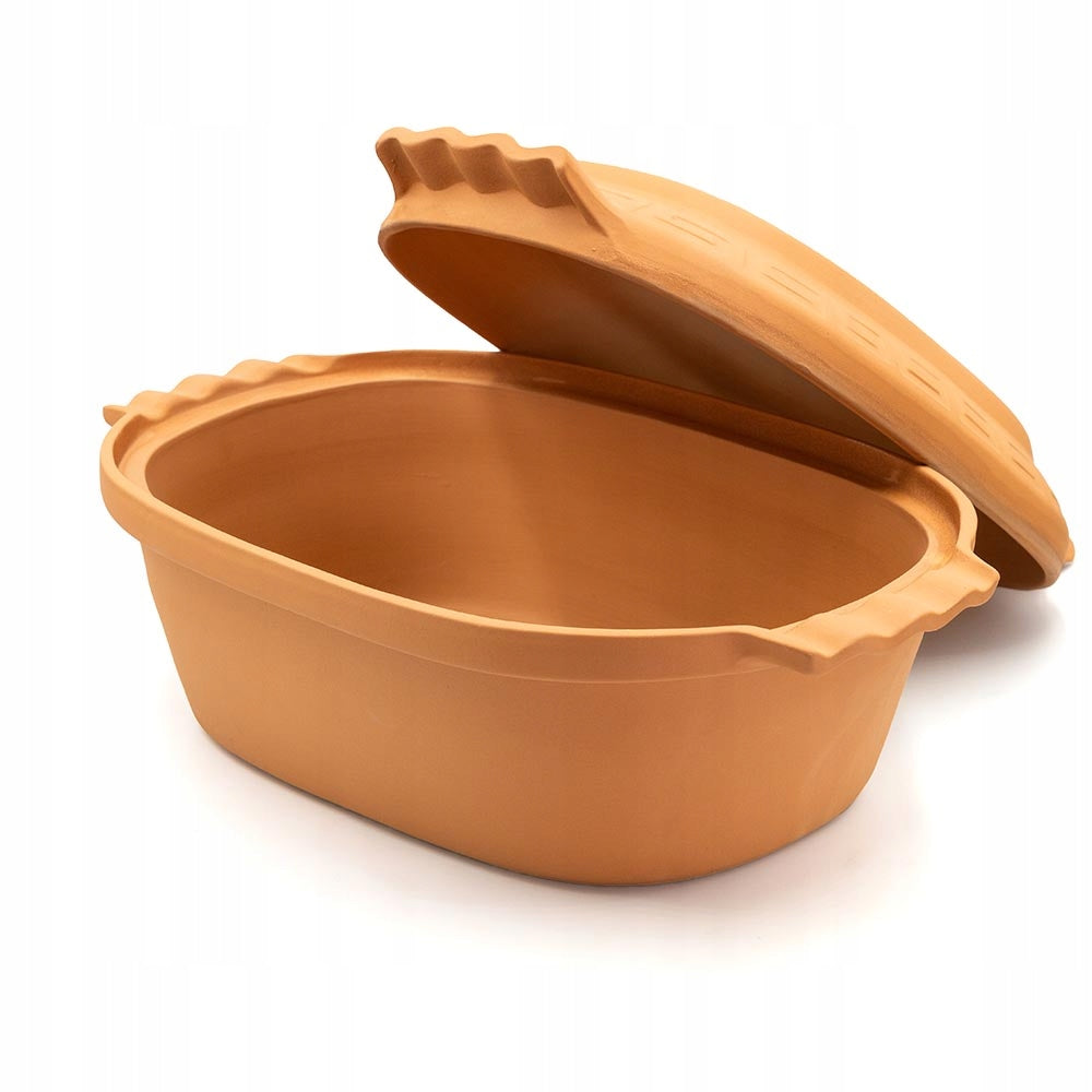 ROMAN CLAY POT WITH LID OVAL 6L FOR OVEN ROAST MEATS Brand Jelux