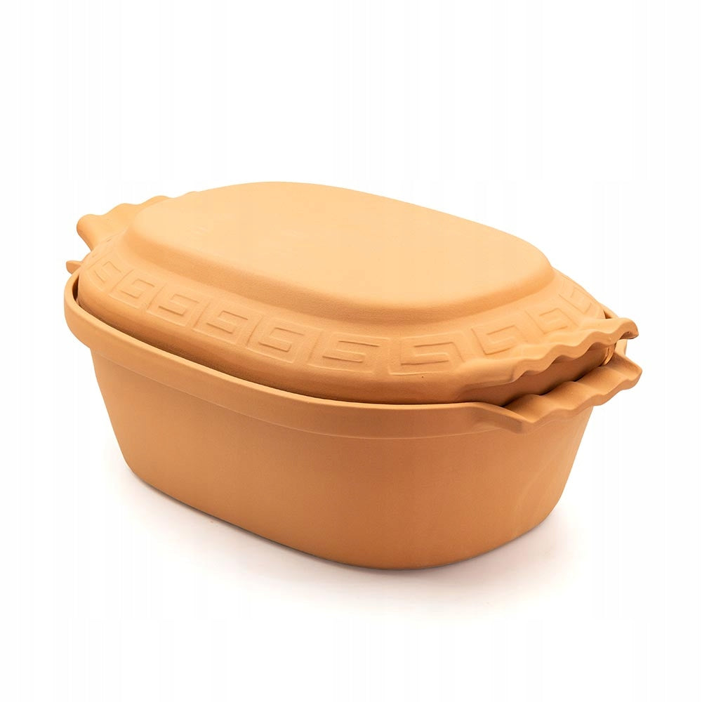 ROMAN CLAY POT WITH LID OVAL 6L FOR OVEN ROAST MEATS Packaging status original