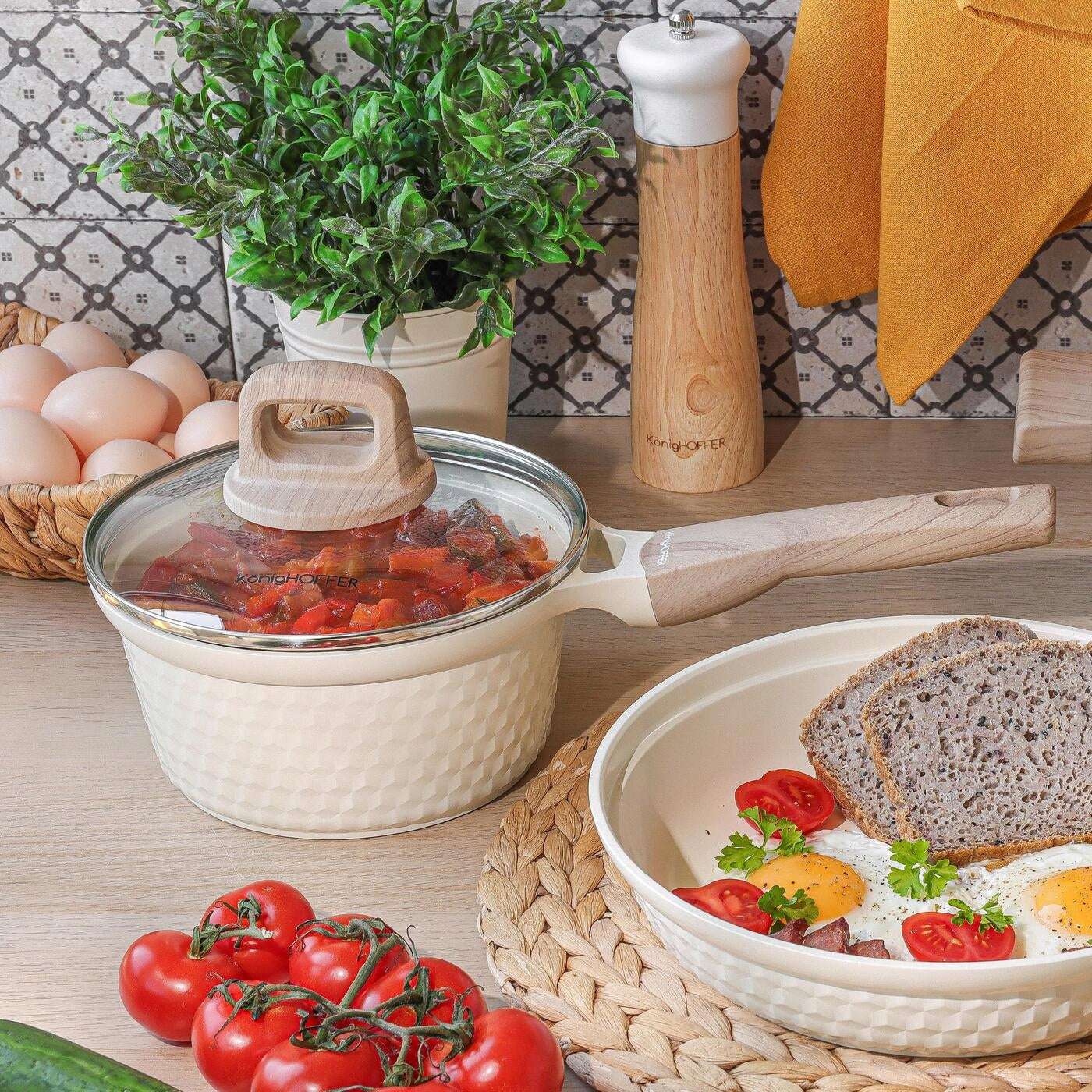 RONDEL INDUCTION Ceramic Small Cream Pot Konighoffer Rosti 18cm 1,7 Packaging status original