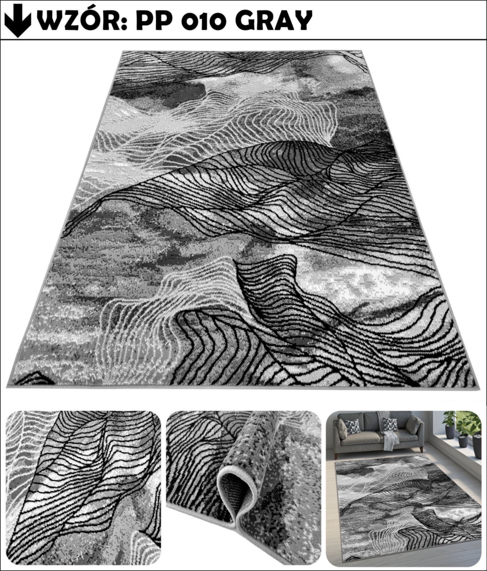 ROOM CARPET 200X300 PRACTICAL BCF FOR THE LIVING ROOM MODERN VARIOUS DESIGNS Packaging status original