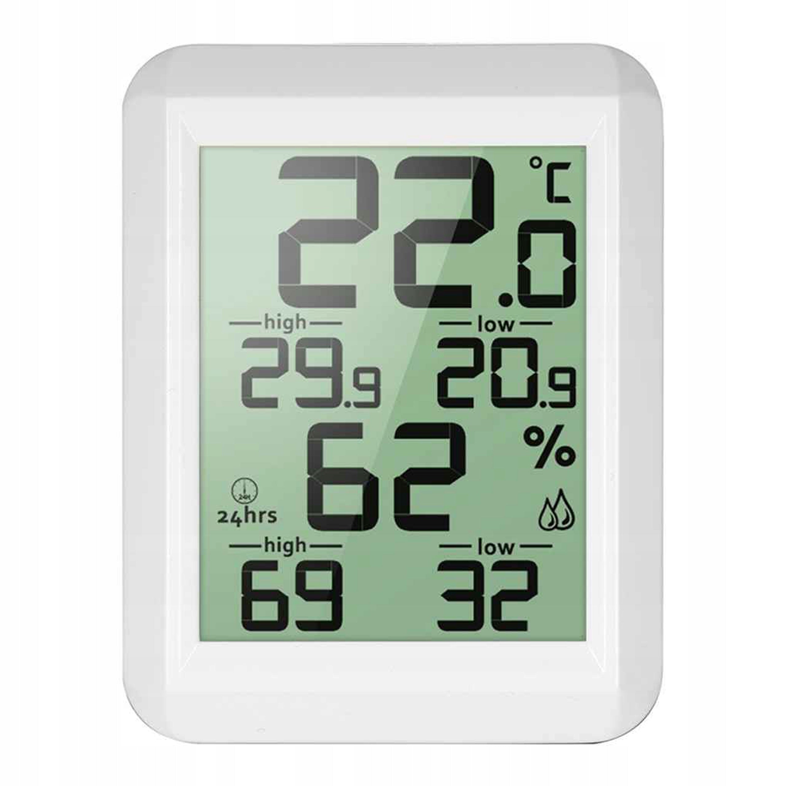 ROOM THERMOMETER WEATHER STATION DIGITAL HYGROMETER MOISTURE MEASUREMENT LCD Batteries included no