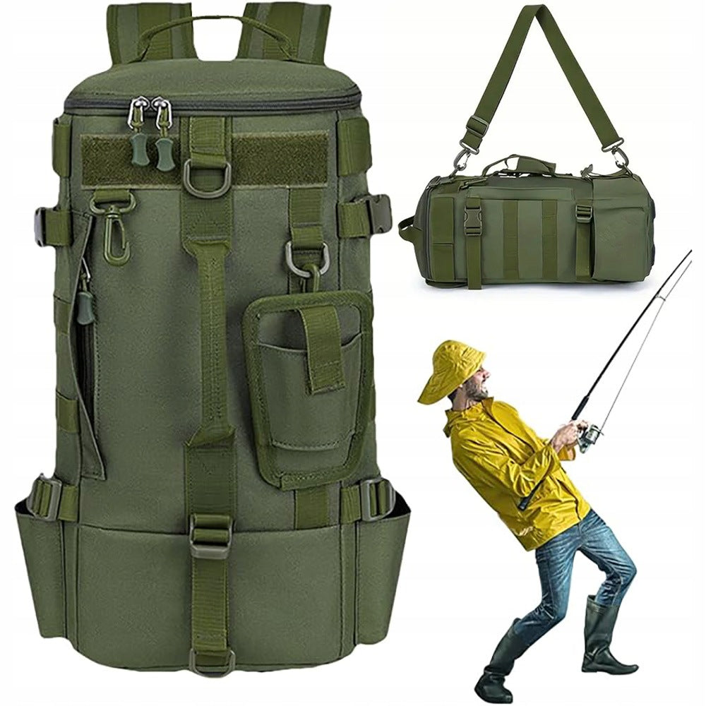 ROOMY FISHING BACKPACK MULTIFUNCTIONAL BACKPACK FOR MEN WATERPROOF