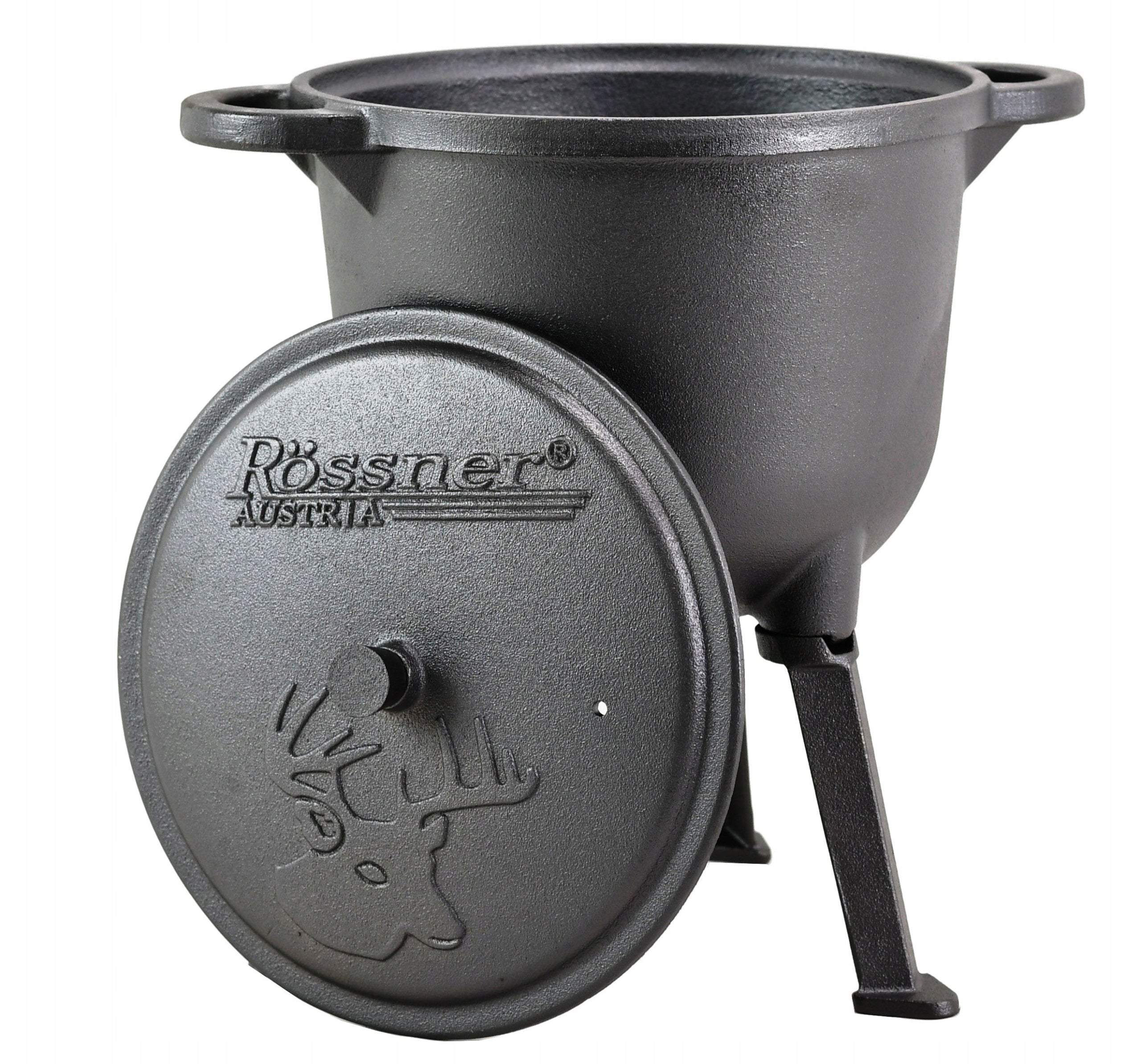 ROSSNER HUNTING CAULDRON 8 L ENAMEL CAST IRON POT FOR ENAMEL FIREPLACE Manufacturer code 531